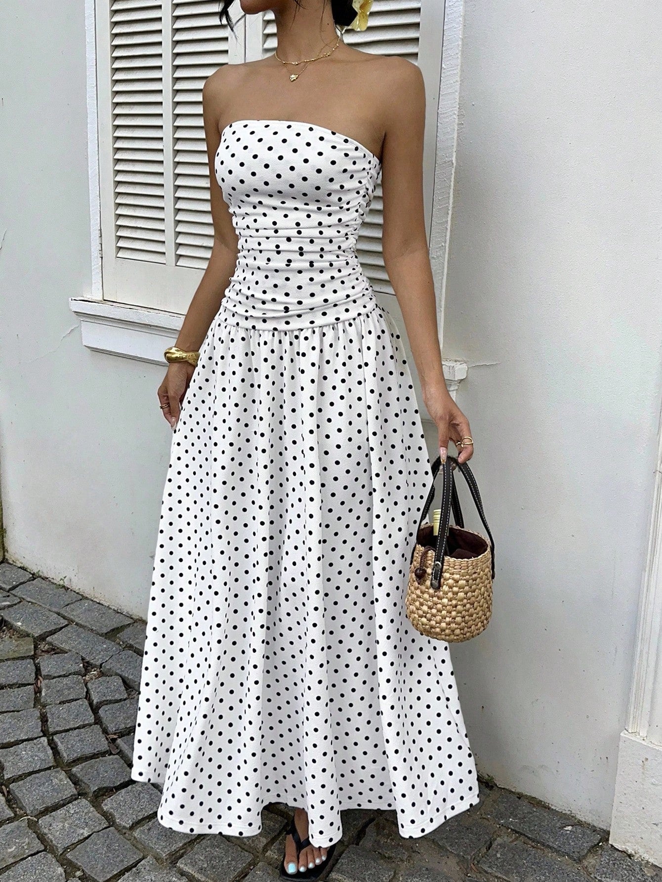 MARION™ | Robe à pois off-shoulder