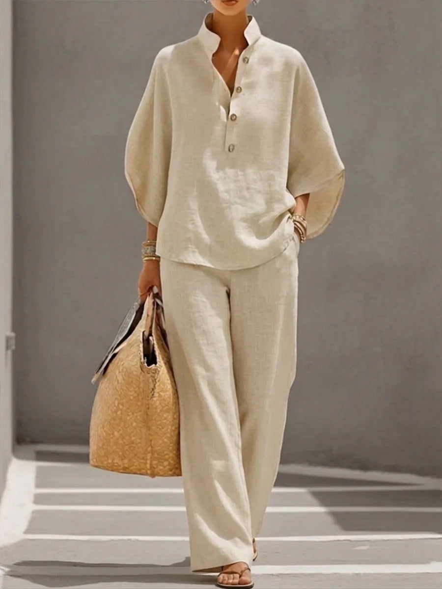 SORAYA™ | Ensemble été top fluide et pantalon droit