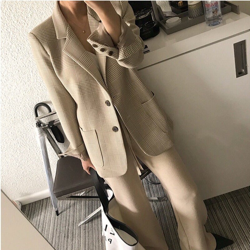 CLARA™ | Blazer à carreaux rétro