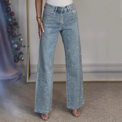Jean Strass Taille Haute – Style Chic