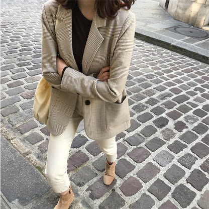 CLARA™ | Blazer à carreaux rétro