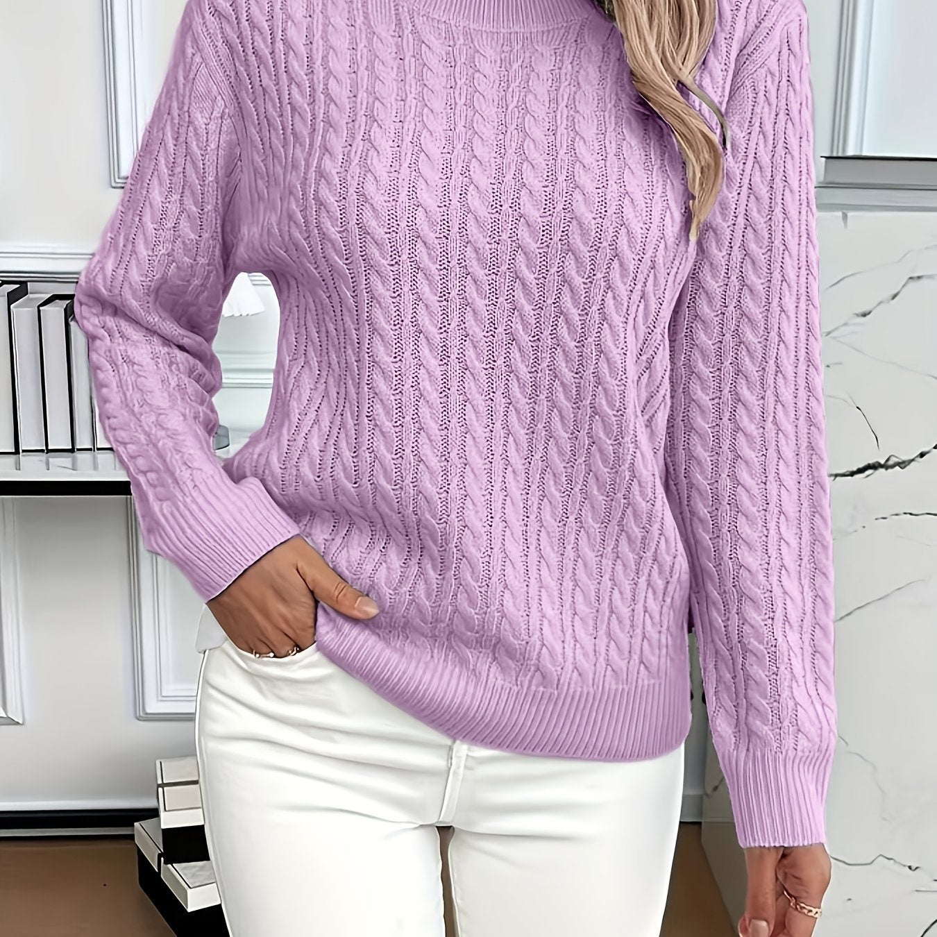 LIVIA™ | Pull torsadé col rond