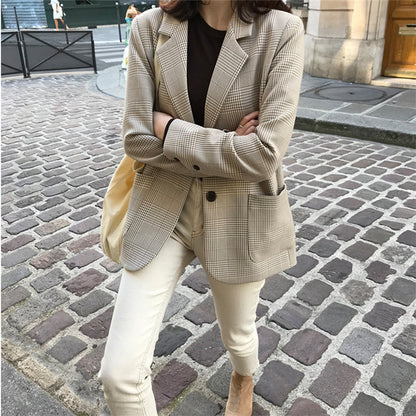CLARA™ | Blazer à carreaux rétro
