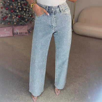 Jean Strass Taille Haute – Style Chic