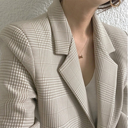 CLARA™ | Blazer à carreaux rétro