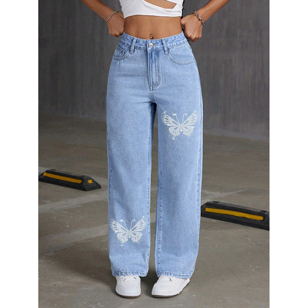 NADIA™ | Pantalon long imprimé coupe droite