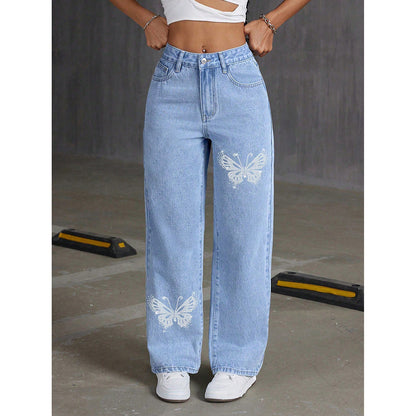 NADIA™ | Pantalon long imprimé coupe droite