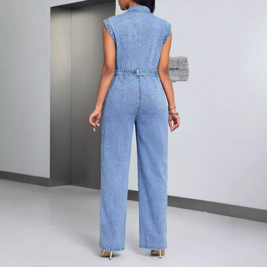 LOUISE™ | Combinaison denim sans manches