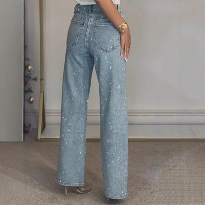 Jean Strass Taille Haute – Style Chic
