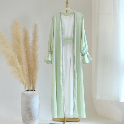 ÉLODIE™ | Robe unie à manches ballon et perles