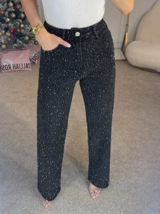 Jean Strass Taille Haute – Style Chic
