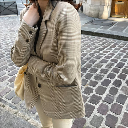 CLARA™ | Blazer à carreaux rétro