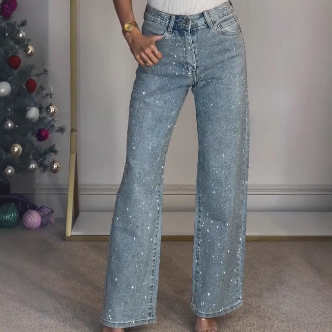Jean Strass Taille Haute – Style Chic