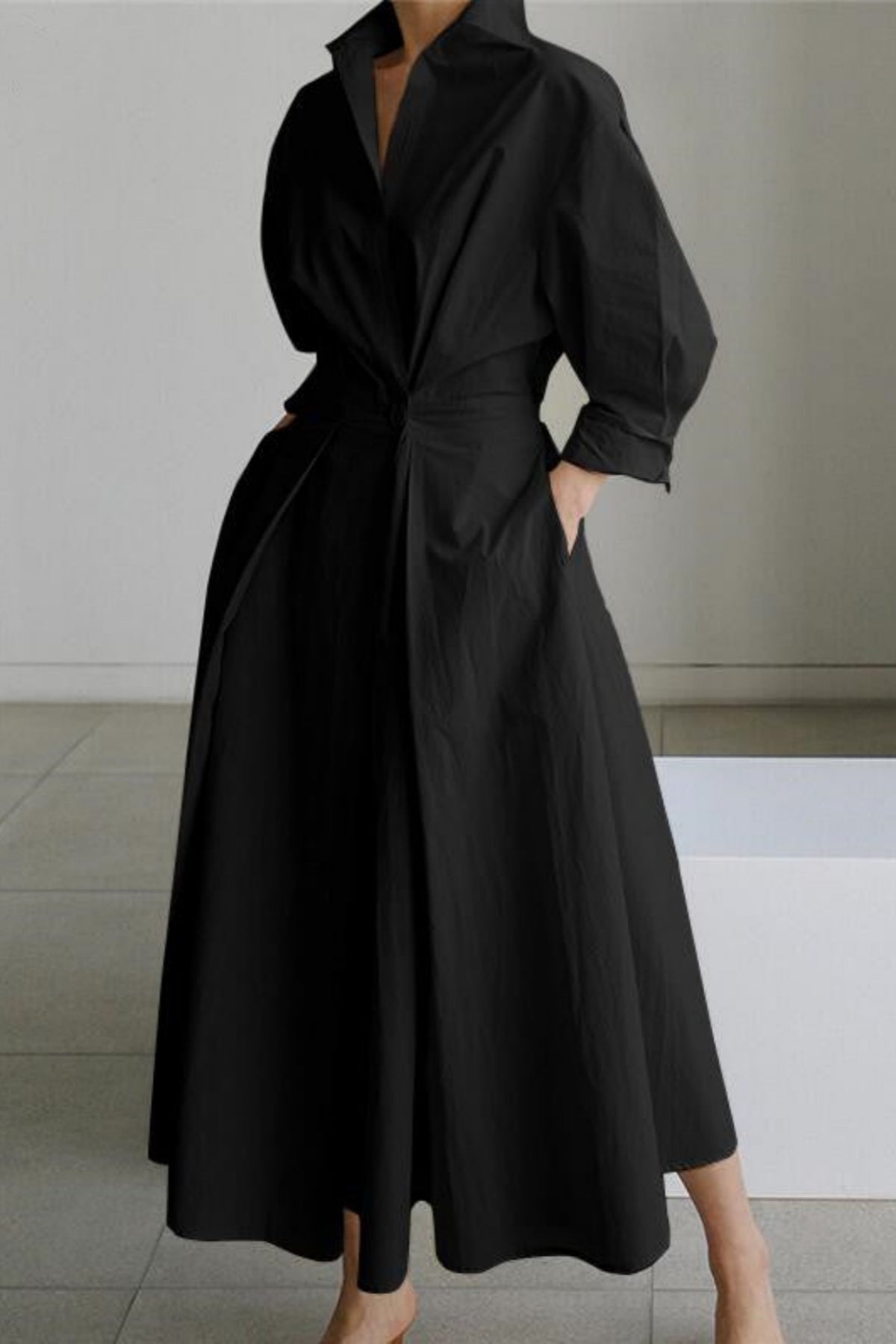 IRIS™ | Robe fluide à manches longues et taille élastique