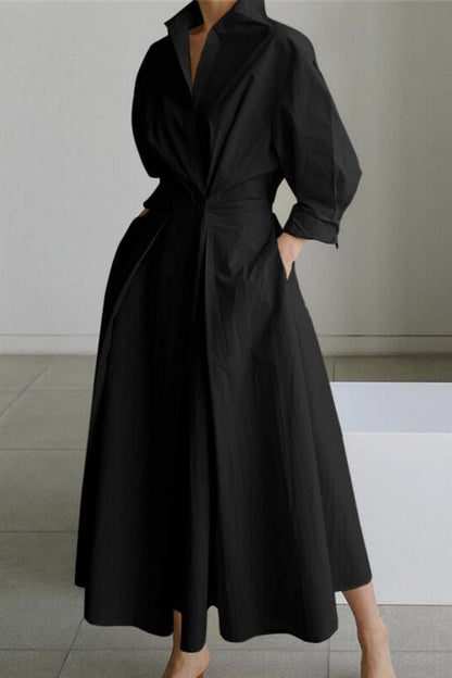 IRIS™ | Robe fluide à manches longues et taille élastique