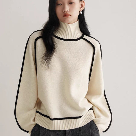 LÉNA™ | Pull demi-col roulé loose