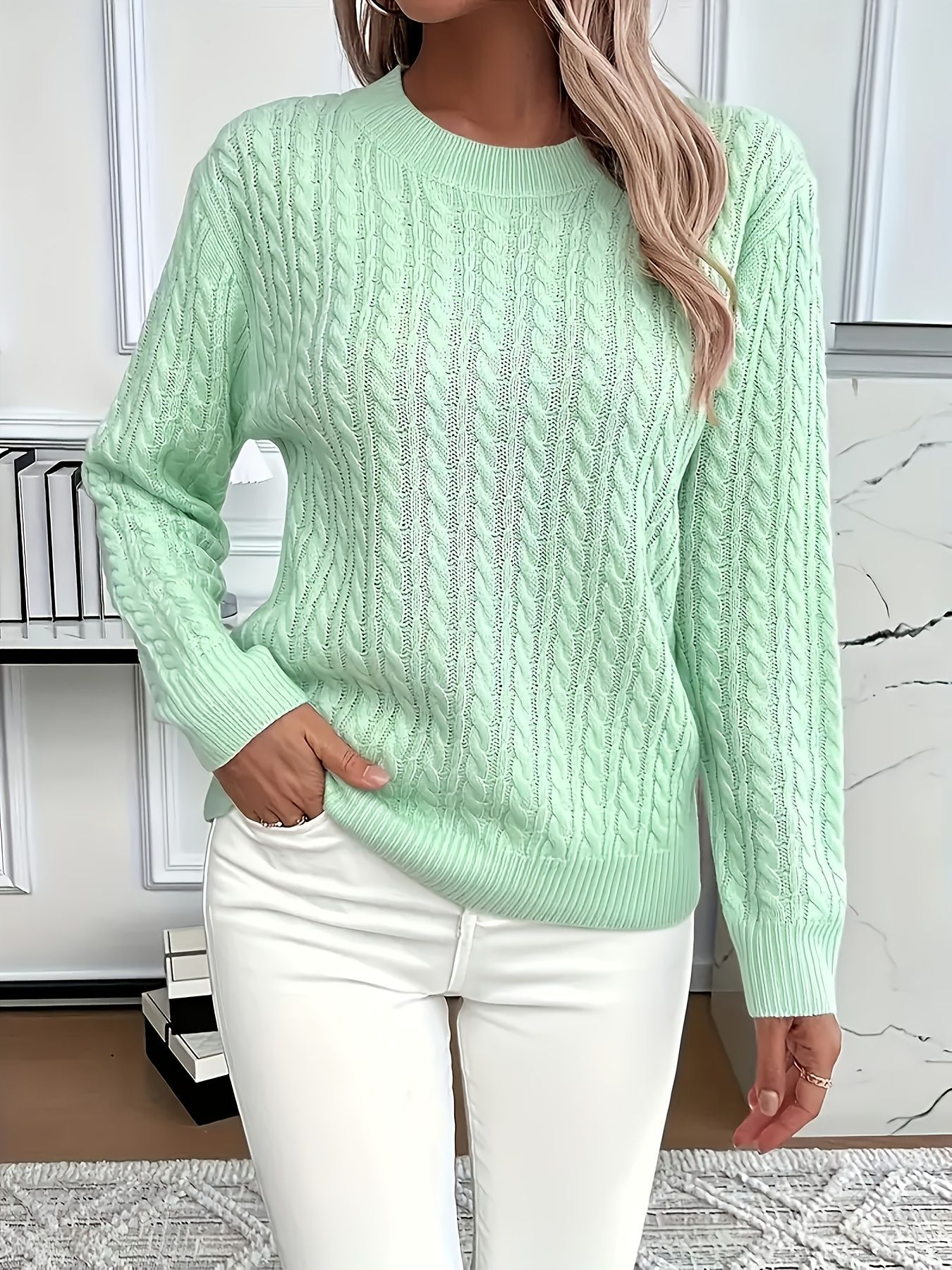 LIVIA™ | Pull torsadé col rond