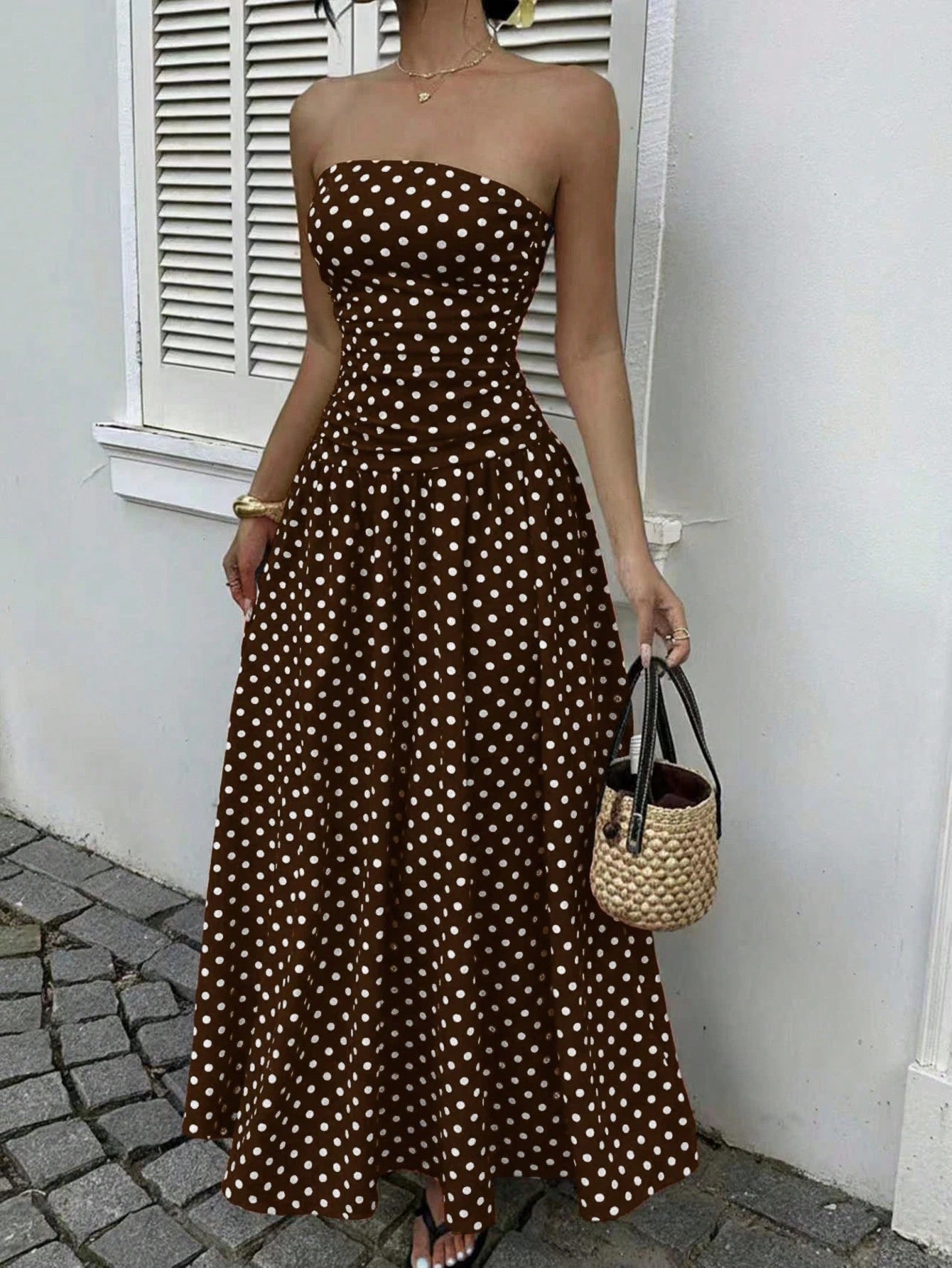 MARION™ | Robe à pois off-shoulder