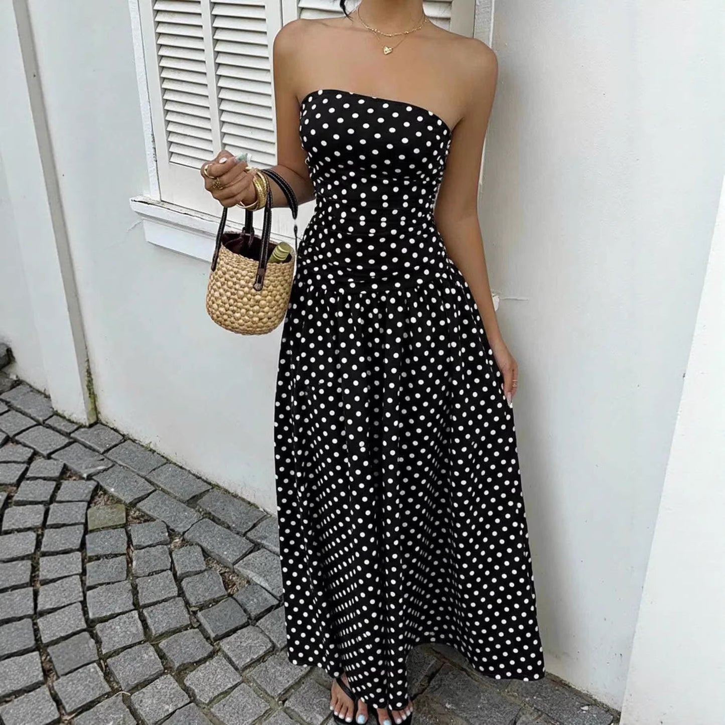 MARION™ | Robe à pois off-shoulder