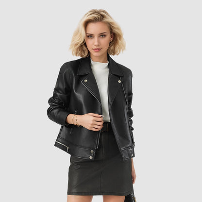 LÉNA™ | Veste en cuir courte