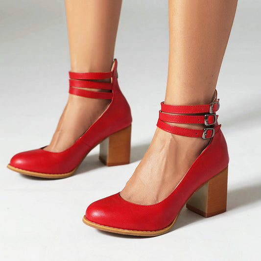 MARGAUX™ | Mary Jane vintage à talon bloc