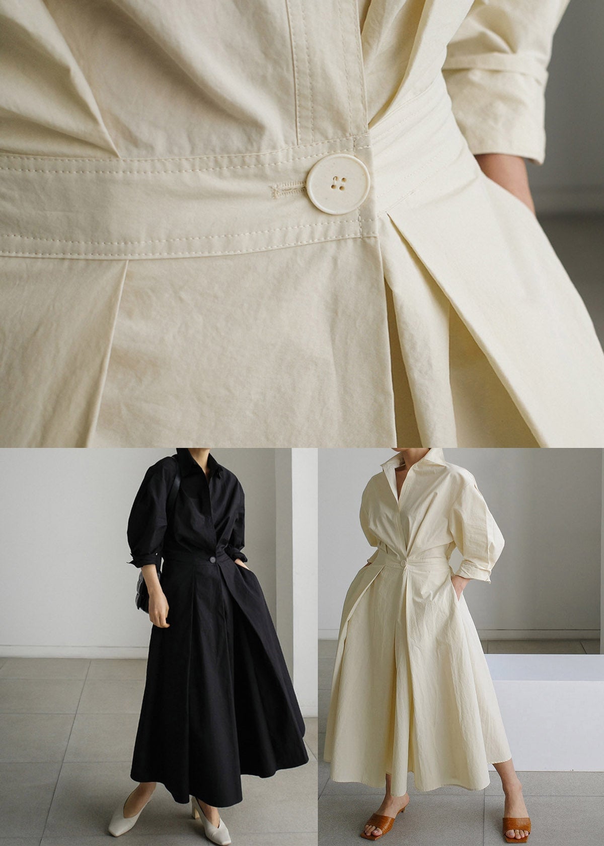 IRIS™ | Robe fluide à manches longues et taille élastique