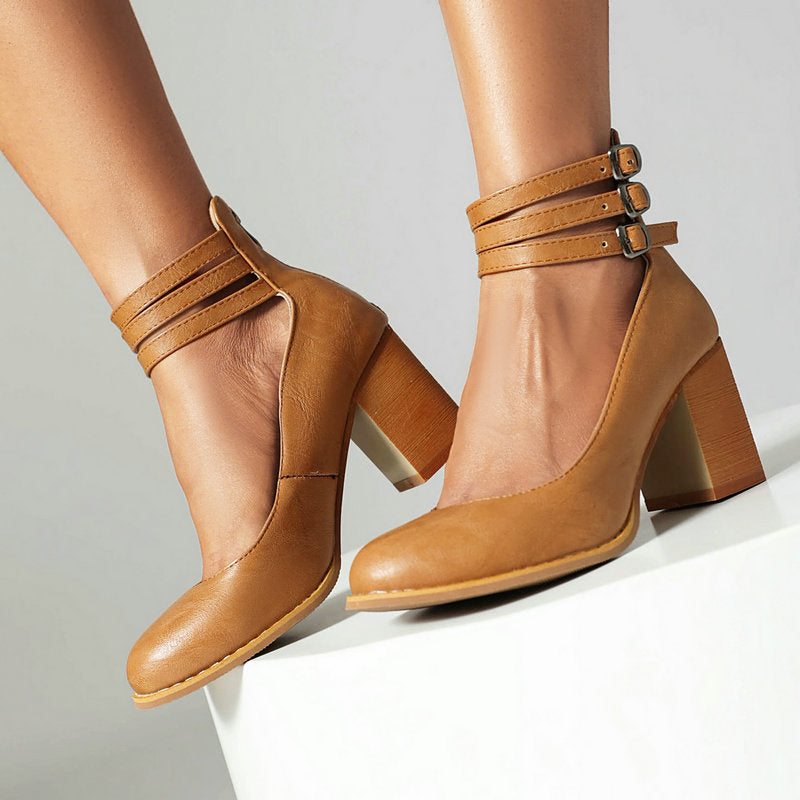 MARGAUX™ | Mary Jane vintage à talon bloc