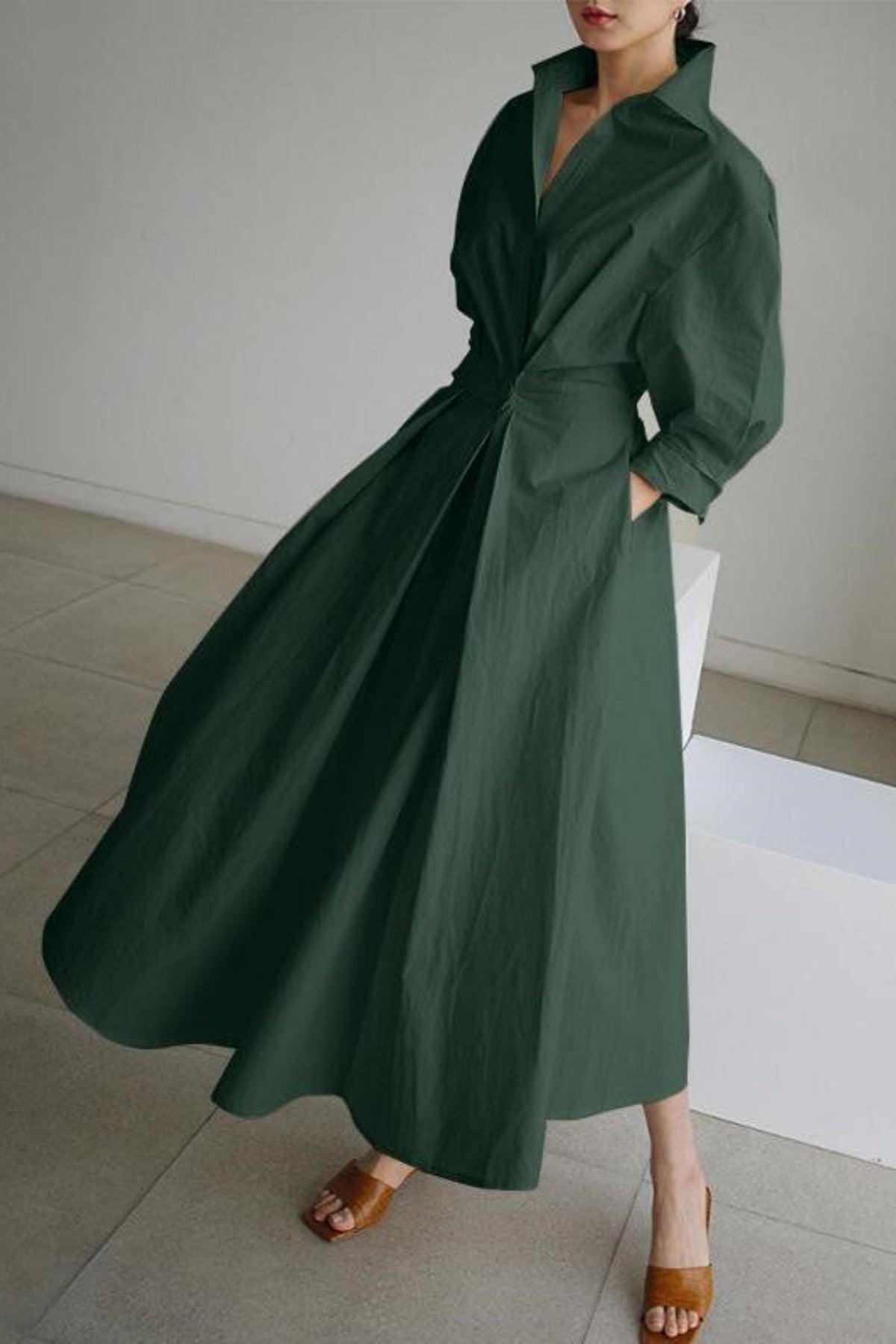 IRIS™ | Robe fluide à manches longues et taille élastique