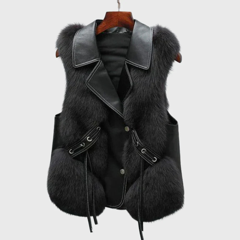 LÉA™ | Gilet court en fourrure artificielle