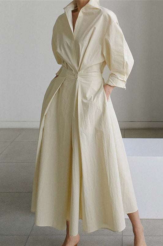 IRIS™ | Robe fluide à manches longues et taille élastique