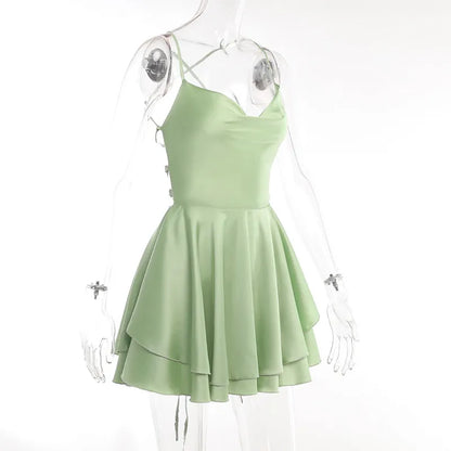 Robe Satinée Drapée CELESTIA