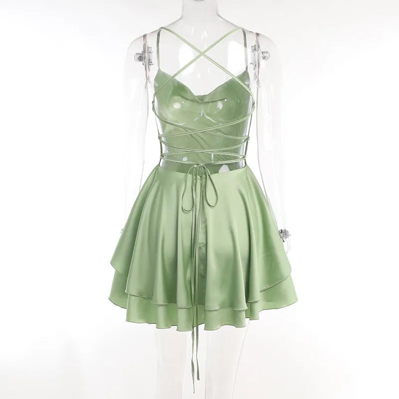Robe Satinée Drapée CELESTIA