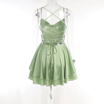 Robe Satinée Drapée CELESTIA