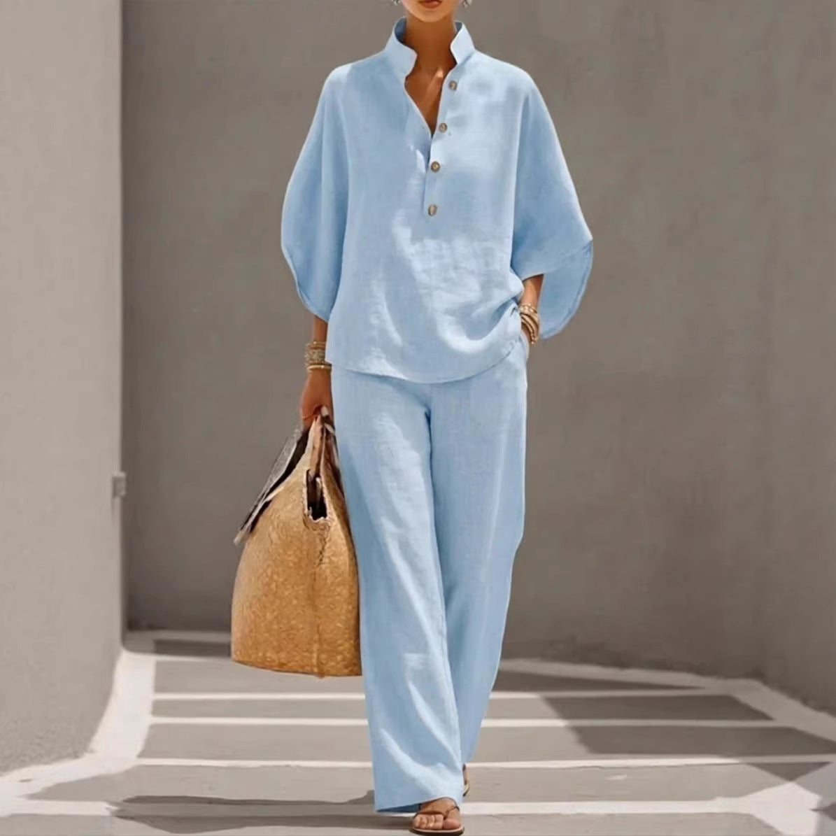 SORAYA™ | Ensemble été top fluide et pantalon droit