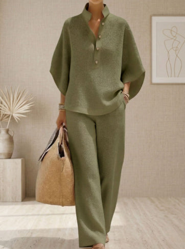 SORAYA™ | Ensemble été top fluide et pantalon droit