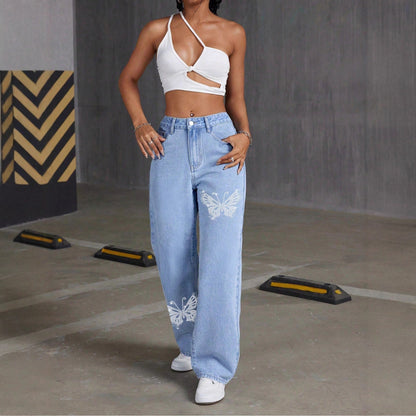 NADIA™ | Pantalon long imprimé coupe droite