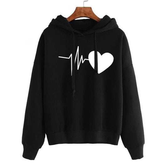 LYDIA™ | Sweat à capuche imprimé cœur