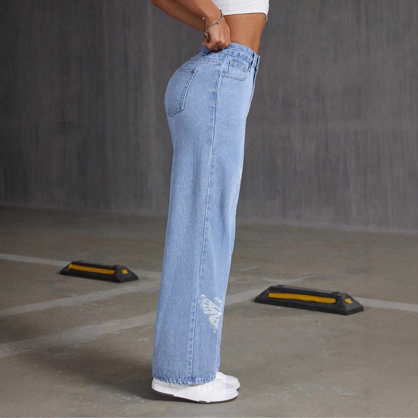 NADIA™ | Pantalon long imprimé coupe droite