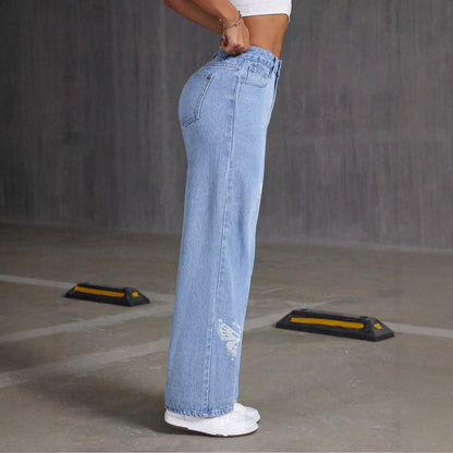 NADIA™ | Pantalon long imprimé coupe droite