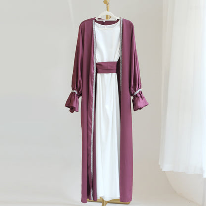 ÉLODIE™ | Robe unie à manches ballon et perles