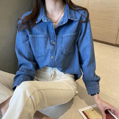 VICTORIA™ | Chemise denim soft coupe vintage
