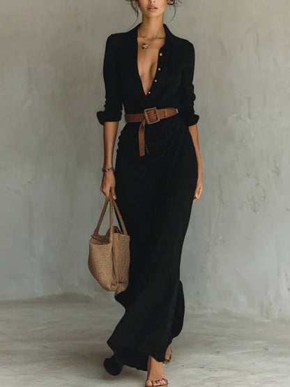 Robe Maxi en Suédine Chic