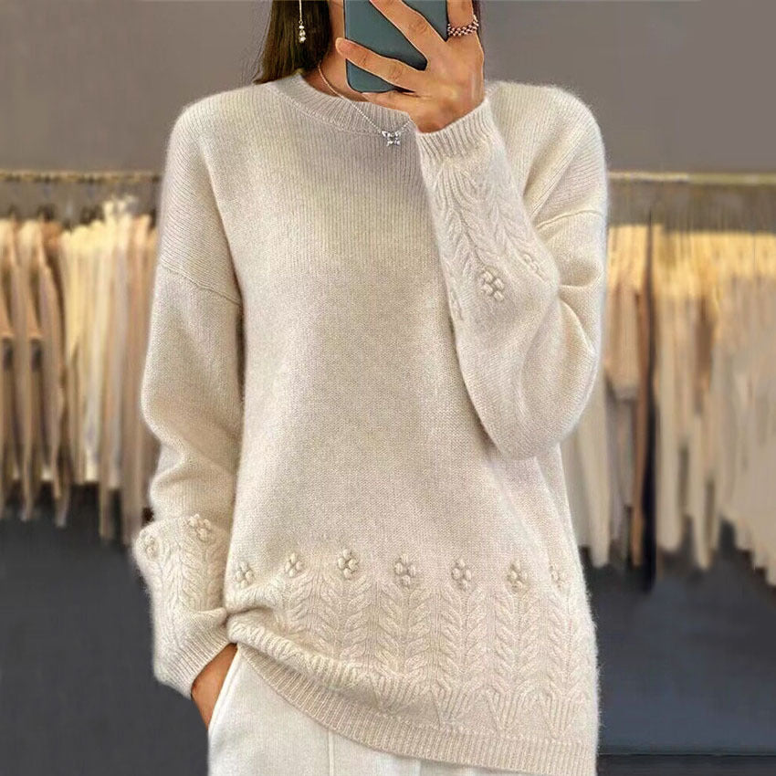 FLEUR™ | Pull maille florale douce