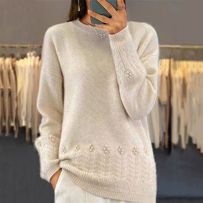 FLEUR™ | Pull maille florale douce
