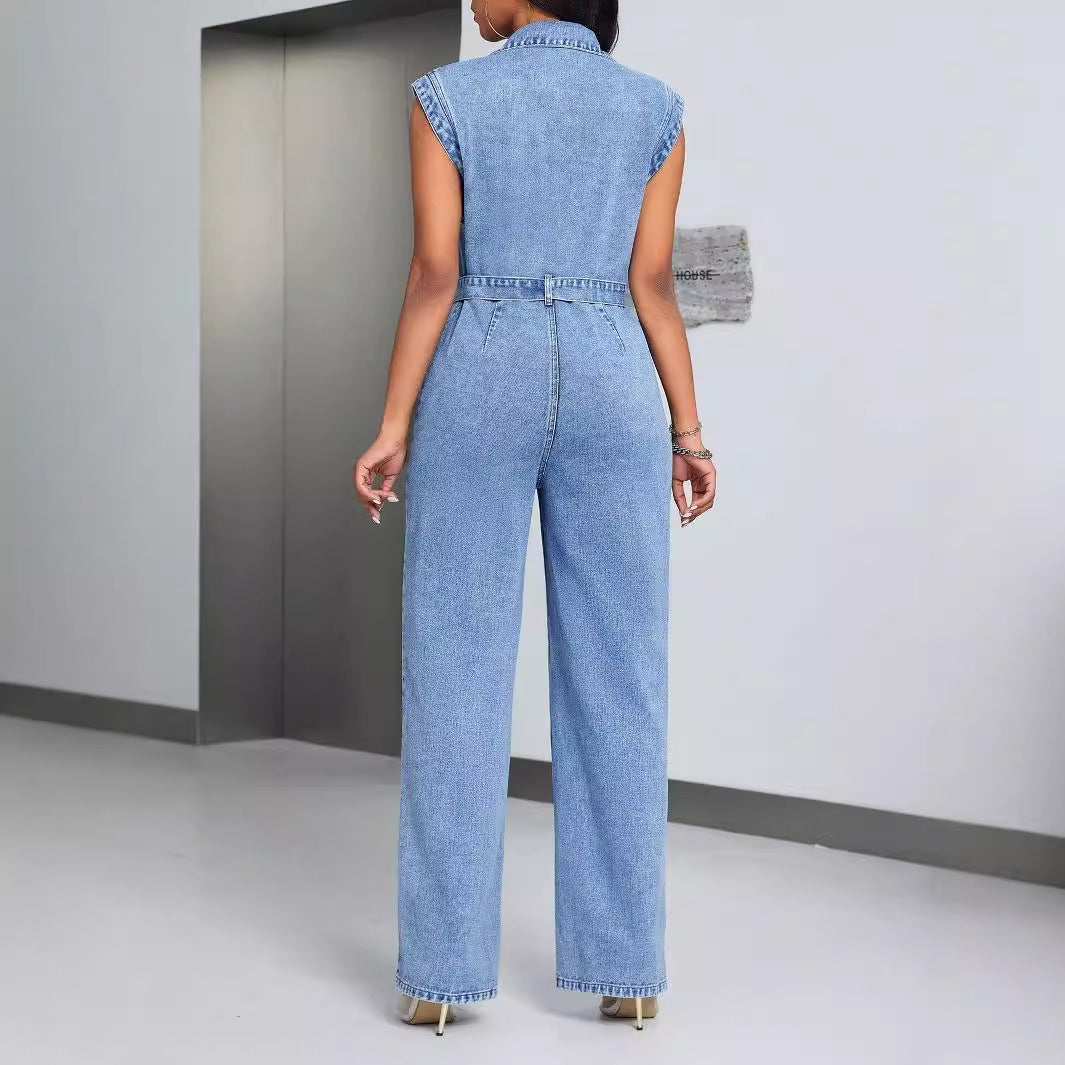 LOUISE™ | Combinaison denim sans manches