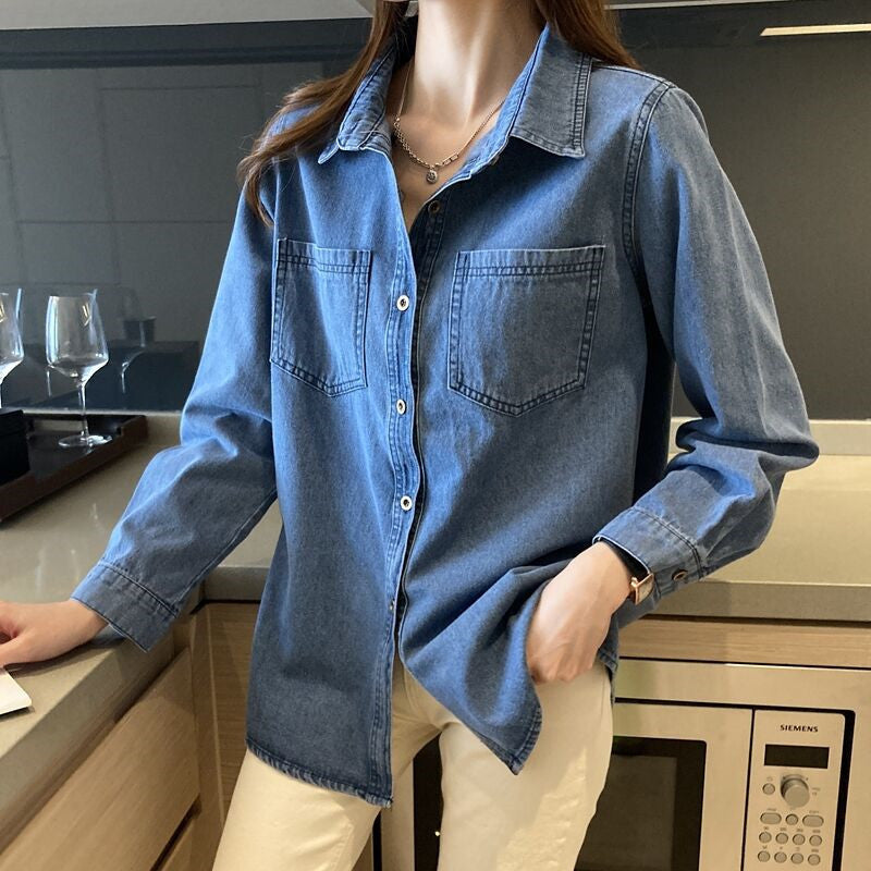 VICTORIA™ | Chemise denim soft coupe vintage