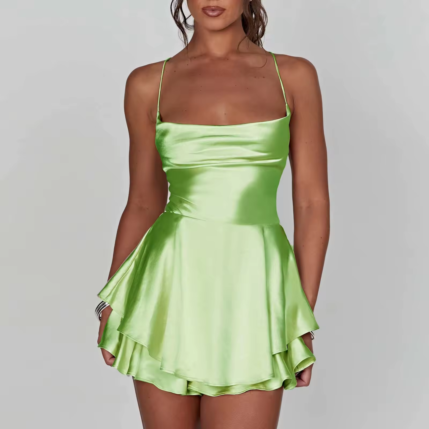 Robe Satinée Drapée CELESTIA