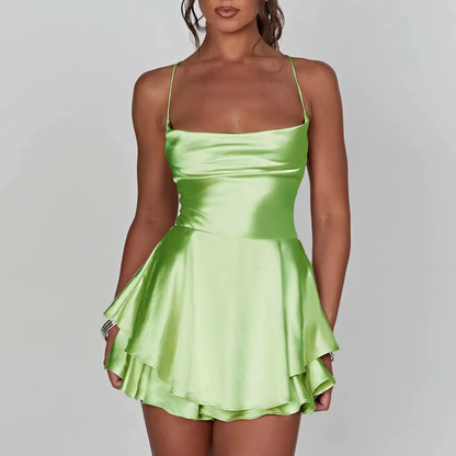 Robe Satinée Drapée CELESTIA