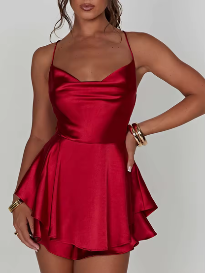 Robe Satinée Drapée CELESTIA